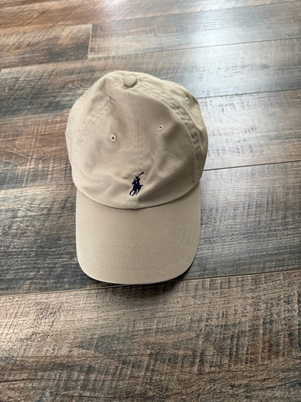 Polo by Ralph Lauren Khaki Baseball Cap with Navy Logo